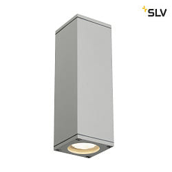 Wall luminaire THEO WALL OUT, 2xGU10, square, silver grey