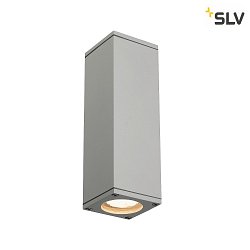 Wall luminaire THEO WALL OUT, 2xGU10, square, silver grey