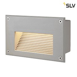 BRICK LED DOWNUNDER, LED Wall recessed luminaire, IP54, 1.4W 3000K 30lm, silver grey