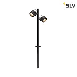 Outdoor Spike luminaire SITRA 360 SPIKE, 2-heads, 67cm, IP44, 2x GX53, swivelling 90, rotatable, with cable, anthracite