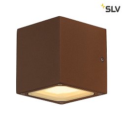 Applique da esterno SITRA CUBE su / gi, Forma di cubo GX53 IP44, Ruggine dimmerabile