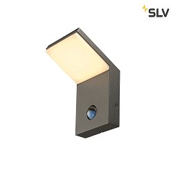 LED Auenwandleuchte ORDI, IP44 IK02, 9W 3000K 740lm 120, Aluminium, anthrazit / opal, mit Sensor