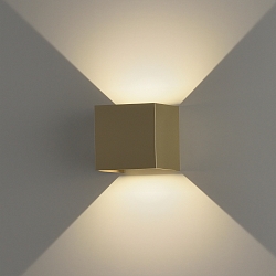 outdoor wall luminaire KENDO up / down IP54, gold, black 