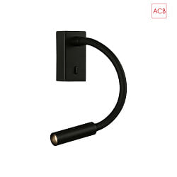 Lampada da lettura CIO 16/3239 con interruttore, regolabile IP20, nero