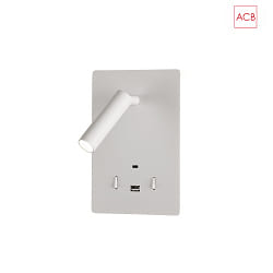 Lampe de lecture MANAT 16/3568 avec interrupteur, avec connexion USB, rglable IP20, blanche