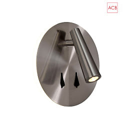 Lampe de lecture PANAU 16/3660 avec interrupteur, rglable IP20, nickel satin