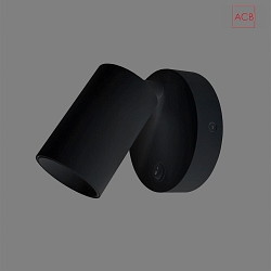 Wandspot GINA 16/3874, GU10 max. 10W, verstellbar, mit Schalter, Schwarz