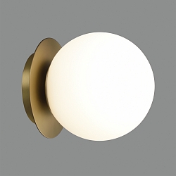 bath luminaire PARMA round E27 IP44, gold, opal 
