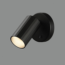 Wandleuchte MODRIAN, 1-flammig, dreh- und schwenkbar, 1 x GU10 LED, 8W, IP20, IK06, schwarz