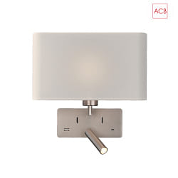 Luminaire mural ROMEO 16/3971 avec interrupteur, avec connexion USB, rglable E27 IP20, nickel mat