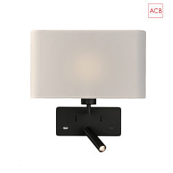 Luminaire mural ROMEO 16/3971 avec interrupteur, avec connexion USB, réglable E27 IP20, noir