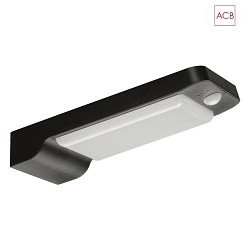 LED solar wall luminaire BOND 16/2043-19 with presence detector, IP64, 2.5W 4000K 250lm,  black