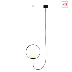 pendant luminaire HALO 3815/1 1 flame IP20, opal, black
