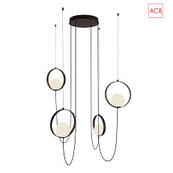 pendant luminaire HALO 3815/4 4 flames IP20, opal, black