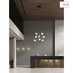 Luci a sospesione HALO 3815/8 8-Lampadine IP20, opale, nero