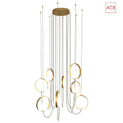 Luci a sospesione HALO 3815/8 8-Lampadine IP20, oro, opale