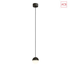 Luminaire  suspension CUSTO 3818/1 IP20, opale, noir