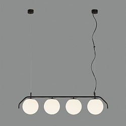 Luci a sospesione MAUI 4-Lampadine E27 IP20, Opale, Nero 