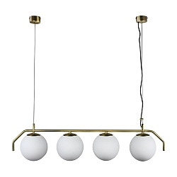 Luci a sospesione MAUI 8163/4L 4-Lampadine E27 IP20, Opale, Bianco, oro antico dimmerabile