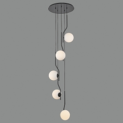 Luci a sospesione MAUI 5-Lampadine E27 IP20, Opale, Nero 