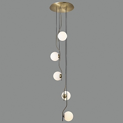 Luci a sospesione MAUI 5-Lampadine E27 IP20, Oro, Opale 