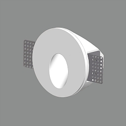 Einbau-Wandleuchte THRILLER, rund, rahmenlos, 2W, 165lm, 3000K, IP20, IK05, aus Gips