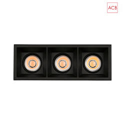 downlight MOVE 3984/8 3 flames, square IP44/IP20, black
