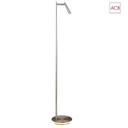 LED floor lamp PANAU 3660, Light ring + Spot, 8+3W 3000K 650+315lm, 2 switches, adjustable, nickel satin