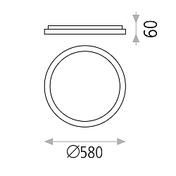 Luminaire de plafond GRACE 58 contrlable par Bluetooth IP20, noir gradable