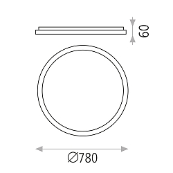 Deckenleuchte GRACE,  78,0 cm, 80W, 6800lm, 3000K,IP20, IK05, schwarz