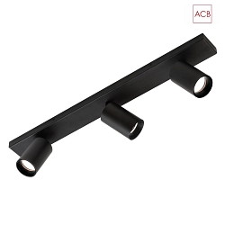 Spot GINA 3874/R3 3-Lampadine, regolabile GU10 IP20, Nero dimmerabile