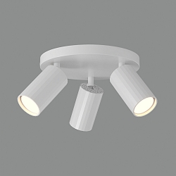 ceiling recessed luminaire MODRIAN 3 flames, round GU10 IP20, white 