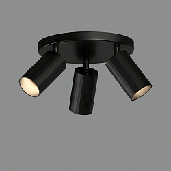 ceiling recessed luminaire MODRIAN 3 flames, round GU10 IP20, black 