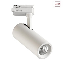 LED 3-Phasen Schienenstrahler ISQUIA 4117/6, COB, 13W 3000K 1200lm, CRI-95, verstellbar, inkl. -Adapter, Wei