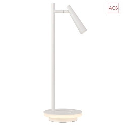 LED Tischleuchte PANAU 3660, Leuchtring + Spot, 6+3W 3000K 490+315lm, 2 Schalter, verstellbar, Wei