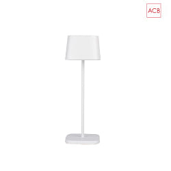 Lampe de table  accu STROLL 8218 avec interrupteur, avec batterie IP65, blanc mat