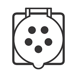 Einsatz fr Albert Energiesule Typ Nr. 4405/-07 /-09 /-17 /-19 - CEE Steckdose IP54, 32A / 400V, 5-polig, Rot / schrg