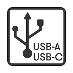 Einsatz fr Albert Energiesule Typ Nr. 4417 /-19 - USB-Steckdose mit USB-A / USB-C Port, IP55, schwarz / klares Fenster