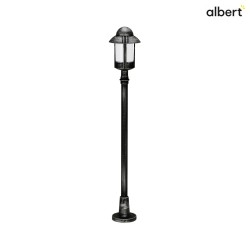 Path light Country style Night watchman Type No. 4141, IP44, height 120cm, E27 QA55 max. 57W, cast alu, black-silver