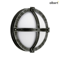 Outdoor Wall / Ceiling luminaire Type No. 6230, round,  28cm, IP44,E27 QA55 max. 57W,cast alu acrylic glass, black-silver