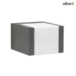 LED Outdoor Wall luminaire Type No. 0332, long light distributor, IP54, 5W 3000K 480lm, cast alu acrylic glass, anthracite