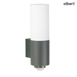 Auenwandleuchte Typ Nr. 0378, IP54, mit Sensor, E27 max. 20W, Aluminium-Guss / Opalglas, anthrazit