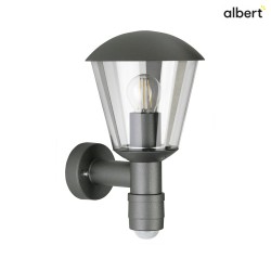 Outdoor Wall luminaire Type No. 1854, motion sensor (Type No. 1855), IP54 IK08, E27 QA55  57W, aluminum / clear, anthracite