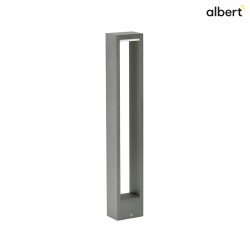 LED Path light Type No. 2242, IP54, flat light distributor, height 90cm, 10W 3000K 480lm, cast alu opal, dimmable, anthracite