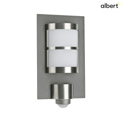 Luminaire mural d'extrieur TYPE NO 6224 semi-circulaire, avec dtecteur de mouvement E27 44, anthrazit, acier inoxydable