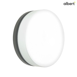 Outdoor LED Wall and Ceiling luminaire Type No. 6308, IP65,  25cm, 24W 3000K 2400lm, anthracite / glass opal