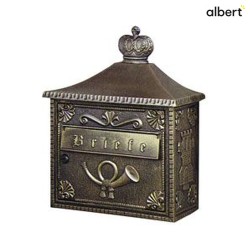 Wall letterbox Type No. 0700, without newspaper holder, brown brass