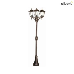Mast light Country style modern 3 flames Type No. 2046, IP44, height 207cm, 3x E27 QA55 max. 57W, cast alu / clear