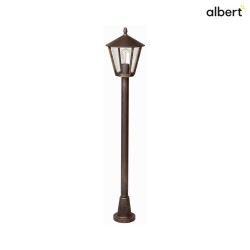 Path light Country style modern Type No. 4129, IP44, 135.5cm, E27 QA55 max. 57W, cast alu, acrylic glass, brown brass matt