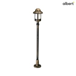Path light Country style Night watchman Type No. 4141, IP44, height 120cm, E27 QA55 max. 57W, cast alu, brown brass